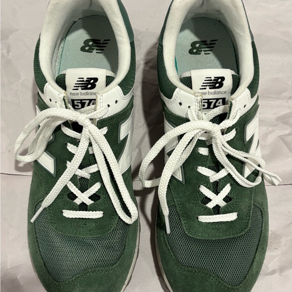 New Balance 574 Men's Green and White Sneakers